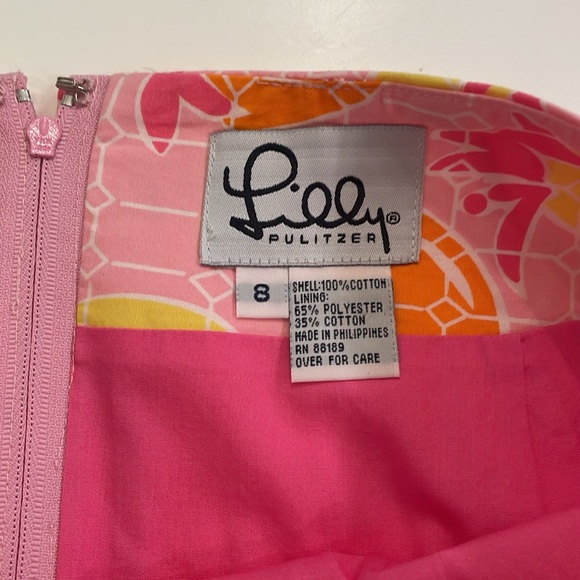 Lilly Pulitzer pink and yellow pineapple mini skirt size 8 - Picture 3 of 3